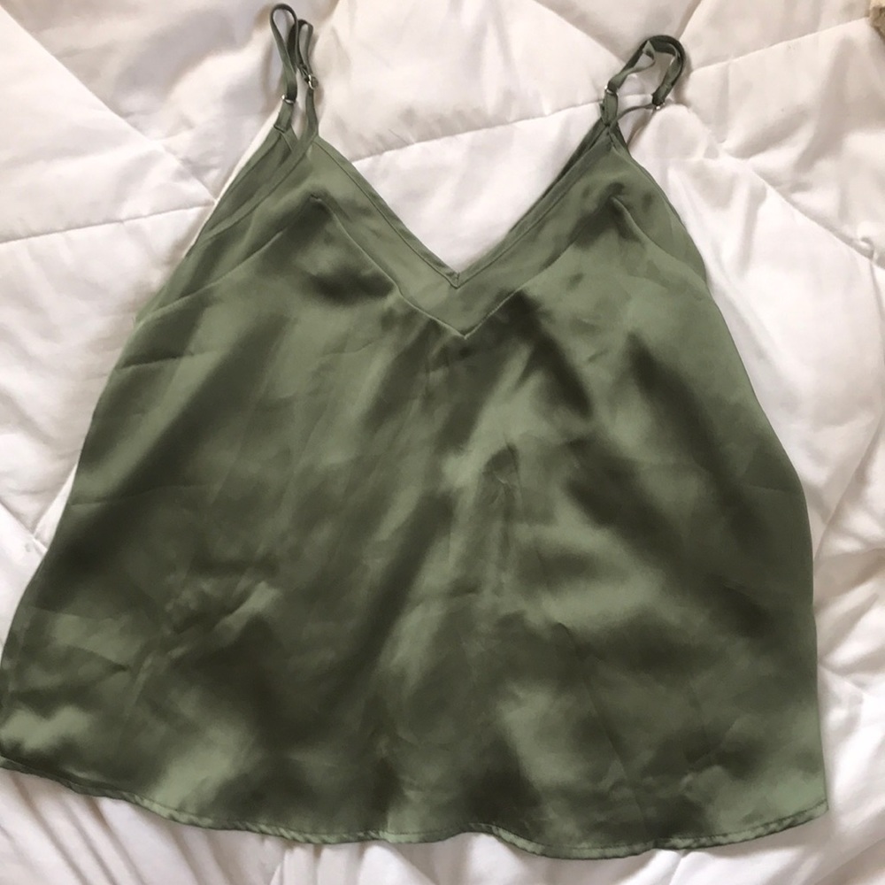 Forever21 green silk blouse